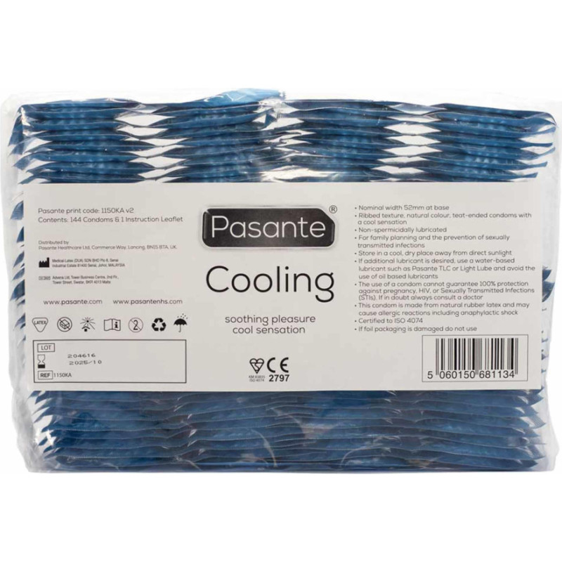 Pasante Cooling Condoms Bulk Packs 144 pcs