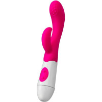 A-Toys , Vibrator Nessy with Clitoral Stimulator, Silicone, Pink, 20 cm, 10 speeds, 2xAAA