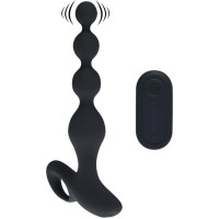 Levelz Remote Control Beaded Vibrating Silicone Anal Plug - Black
