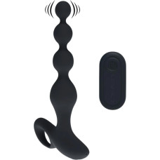 Levelz Remote Control Beaded Vibrating Silicone Anal Plug - Black