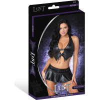 Male Power Serafīna - Haltera veste ar svārkiem un stringiem - L/X - Melna