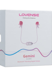 Lovense Gemini - ar lietotni vadāmi vibrējoši krūtsgalu skavas - rozā