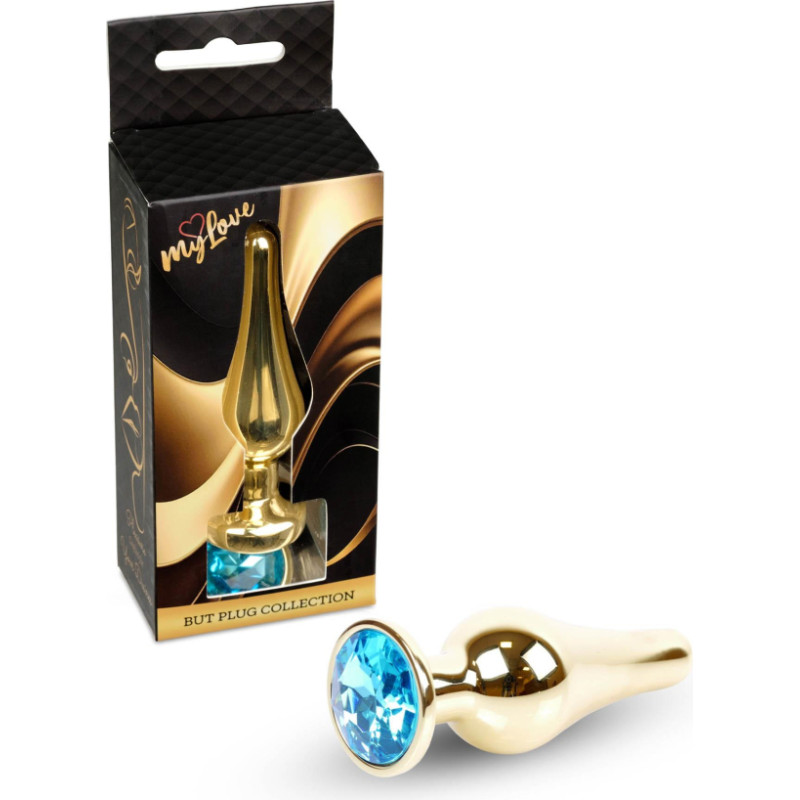 Mylove Toys - Jewellery Gold BUTT PLUG- Light Blue