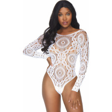 Leg Avenue Long Sleeved Snap Crotch Thong Back Teddy