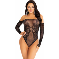 Leg Avenue Rhinestone Off The Shoulder Teddy