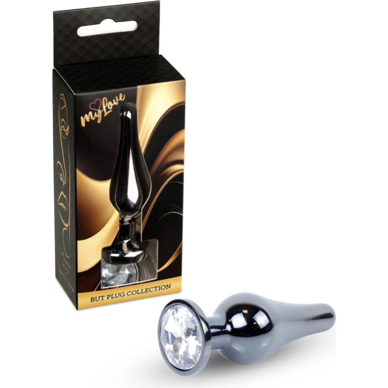 Mylove Toys - Jewellery Dark Silver BUTT PLUG- Clear