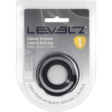 Levelz By Shots Classic Grooved Silicone Cock and Ball Ring - Black
