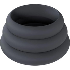 Levelz Wide O Silicone Cockring Set of 3 - L/XL/XXL - Black