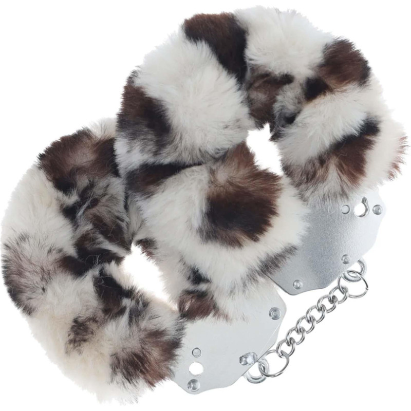 Ouch! Heavy-duty Fluffy Handcuffs - Snow Leopard