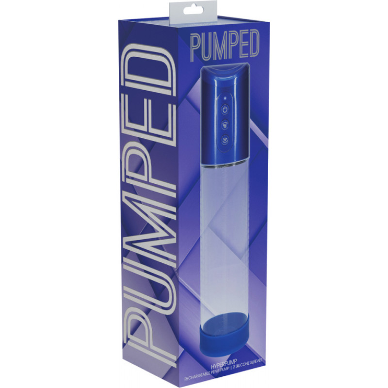 Pumped By Shots HyperPump - uzlādējams dzimumlocekļa pumpis - metāliski zils