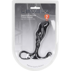 Levelz By Shots Viļņots ar cietu cilpu silikona prostatas masieris - L - melns