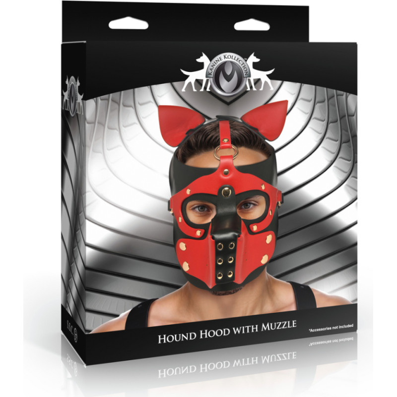 Xr Brands Hound Hood with Muzzle - Black/Red