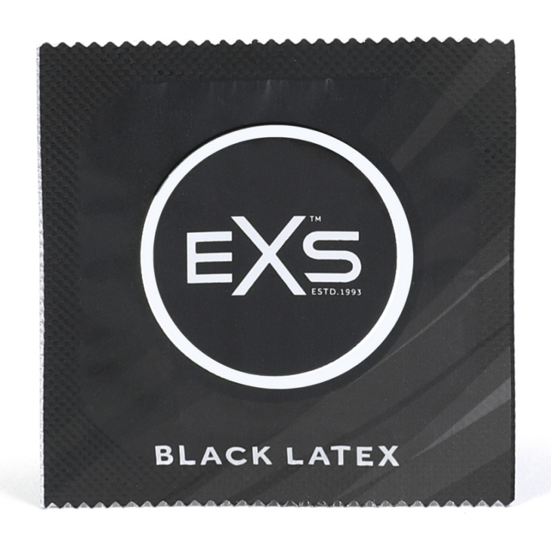 EXS Melna lateksa prezervatīvi - 12 gabali