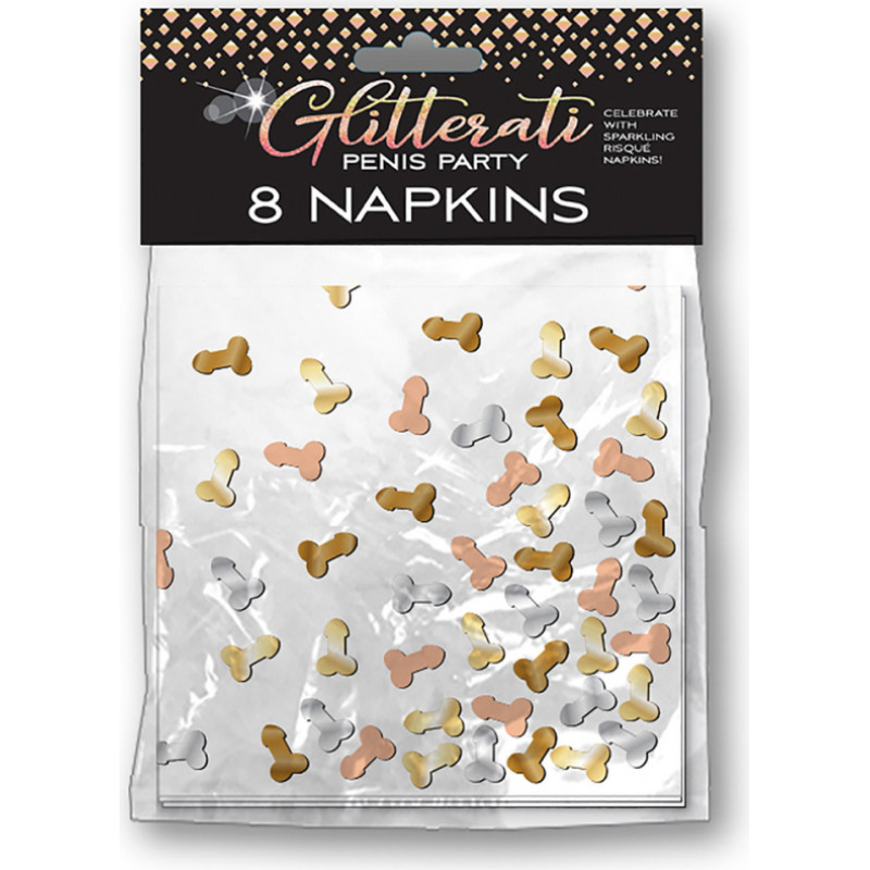 Little Genie Productions Glitterati - Penis Ballīšu Salvetes