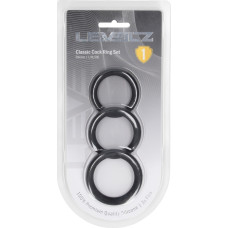 Levelz By Shots Klasisks silikona erekcijas gredzenu komplekts (3 gab.) - L/XL/XXL - melns