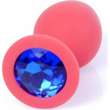 B - Series Heavyfun Plug-Jewellery Red Silicon PLUG Medium- Blue Diamond