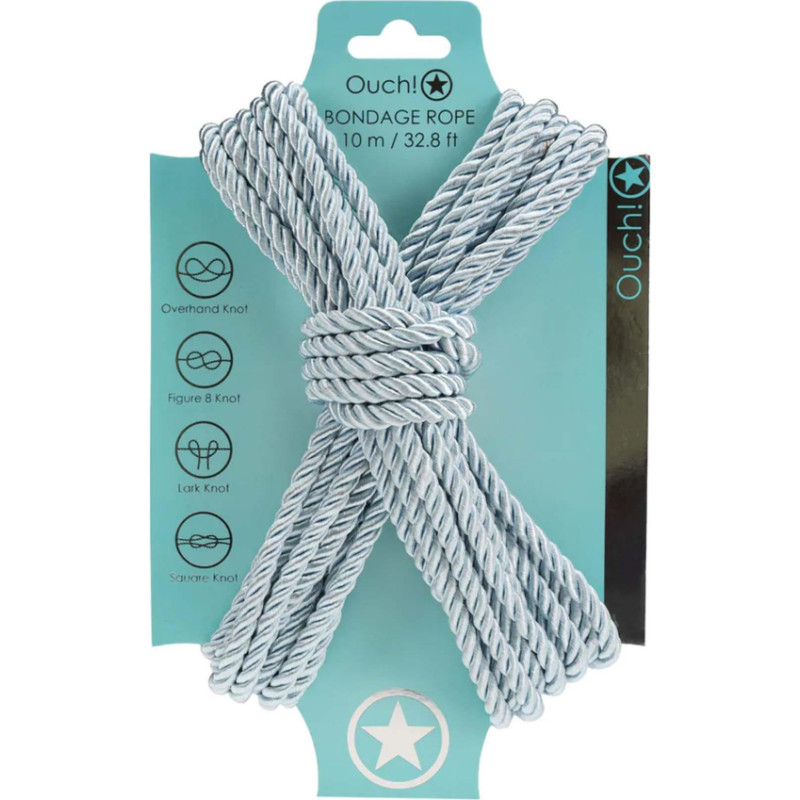 Ouch! Polyester Bondage Rope - 32.8 ft / 10 m - Powder Blue