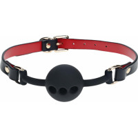 Ouch! Milan Collection - Silicone Ball Gag - Black/Red