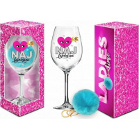 Bgtech LADIES TIME - kieliszek do wina Signoria 700ml + pompon  - Najfajniejsza