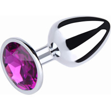 Fantasy Silver Small Butt Plug with Purple Diamond