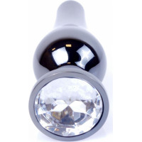 B - Series Heavyfun Plug-Jewellery Dark Silver BUTT PLUG- Clear