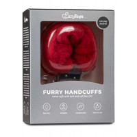 Easytoys Kajdanki-Furry Handcuffs - Red