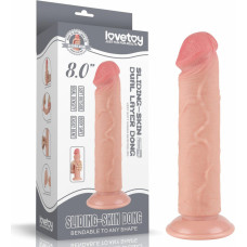 Lovetoy 8'' Sliding Skin Dual Layer Dong Flesh