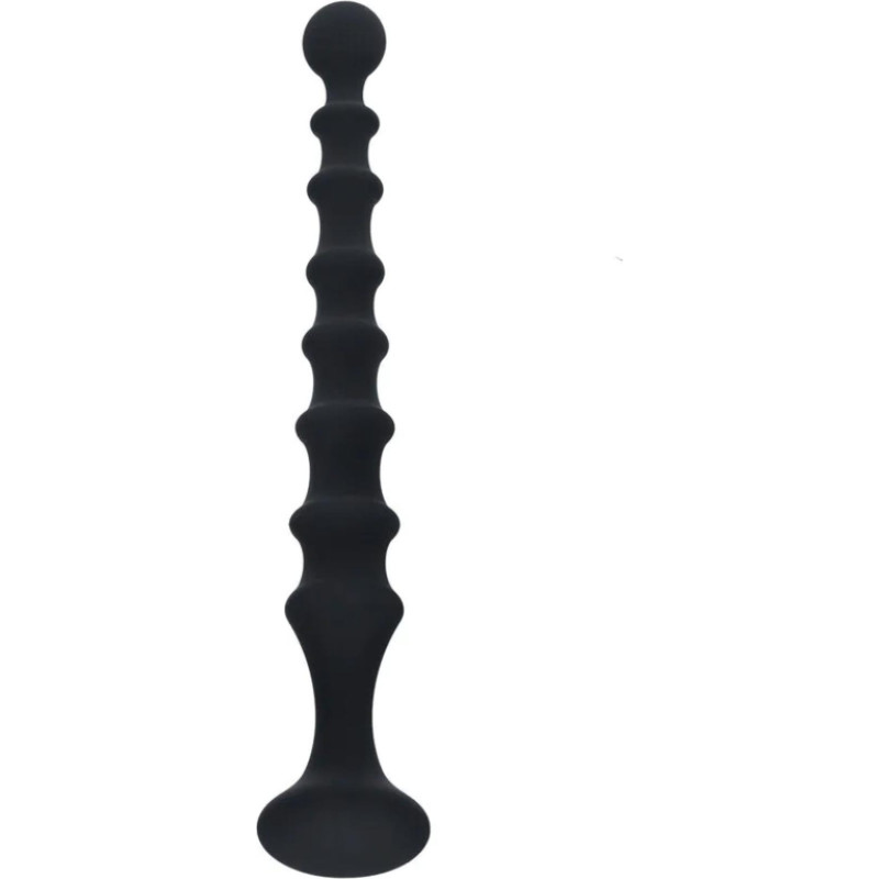 Levelz Ribbed Silicone Flared Anal Probe - Black