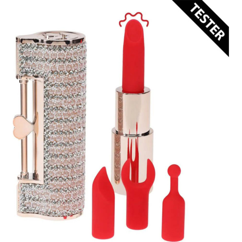 Loveline Angel - Lipstick Vibrator with 4 Attachments - Pink - Tester