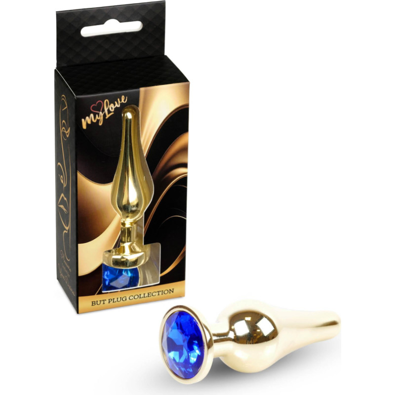 Mylove Toys - Jewellery Gold BUTT PLUG- Dark Blue