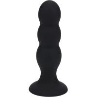 Levelz Tri Rattle Liquid Silicone Anal Plug - L - Black
