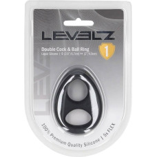 Levelz By Shots Double Liquid Silicone Cock and Ball Ring - Black