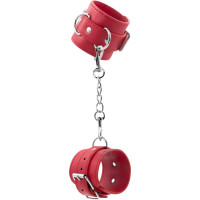 Crushious BONDAGE LOVE LEATHER HANDCUFFS CRUSHIOUS RED