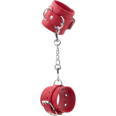 Crushious BONDAGE LOVE LEATHER HANDCUFFS CRUSHIOUS RED