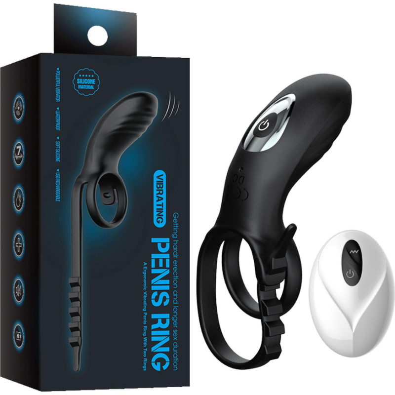 B - Series Cute AdjustableDouble cockring with remote