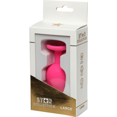 Star Collection - Pink Silicone Anal Plug L - Pink Stone