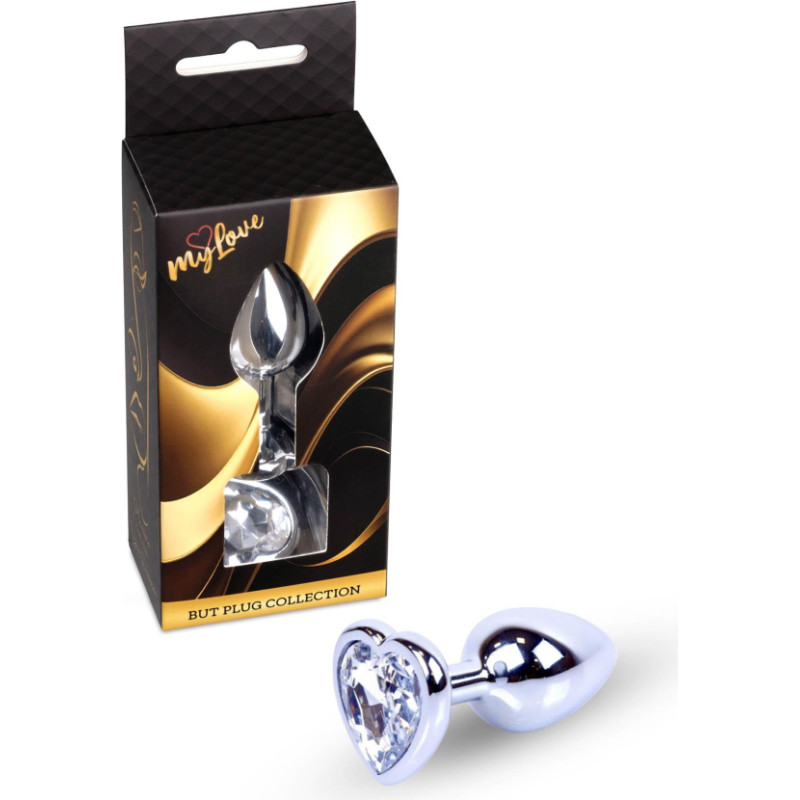 Mylove Toys - Jewellery Silver  Heart PLUG- Clear