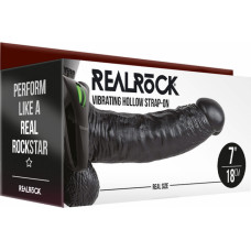 Realrock By Shots Vibrējošs dobs strap-on ar bumbiņām - 7 / 18 cm