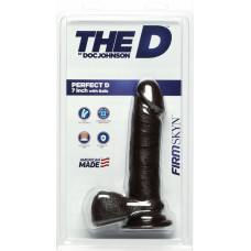 Doc Johnson Perfect D - realistiškas FIRMSKYN dildo su kamuoliukais - 7 / 18 cm