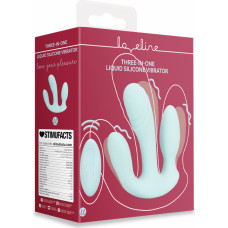 Loveline By Shots Trīs vienā šķidrā silikona vibrators - zils un brīši zils