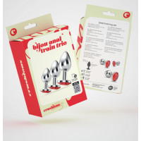 Crushious Bijou — Trío de Entrenamiento Anal — 3 Tapones Joyas — Rojo
