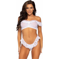 Leg Avenue Off The Shoulder Crop Top and Thong Panty
