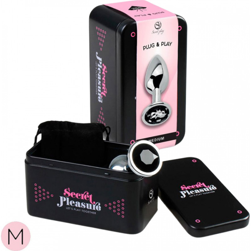 Secret Play BLACK JEWELLED METAL BUTT PLUG