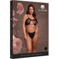 Le Désir Keyhole Mesh Bra with Double Back Straps and Adjustable Sliders - Plus Size - Black