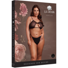 Le Désir Keyhole Mesh Bra with Double Back Straps and Adjustable Sliders - Plus Size - Black