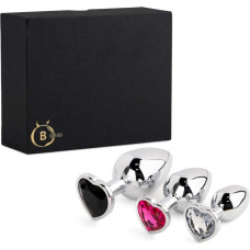 B - Series Heavyfun Jewellery - Silver Heart PLUG - SET