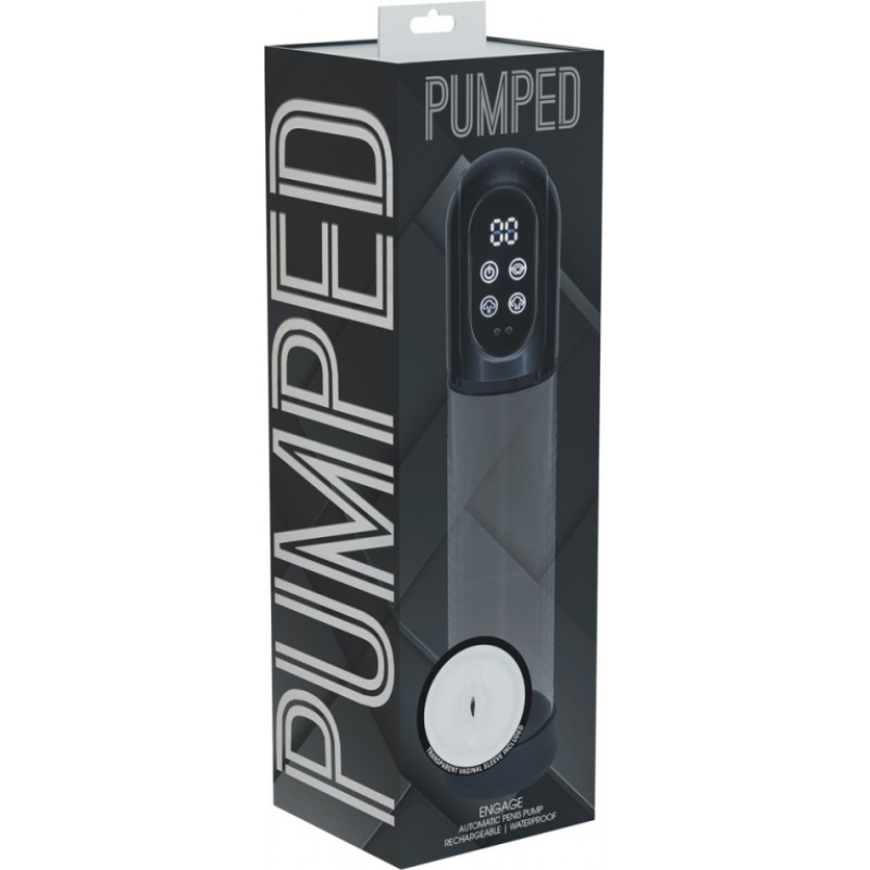 Pumped By Shots Engage - automātisks ūdensnecaurlaidīgs dzimumlocekļa pumpis un masturbators - lielgabala metāls