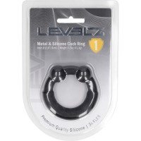 Levelz By Shots Metāla un silikona erekcijas gredzens - melns