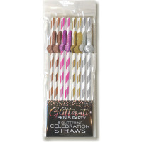 Little Genie Productions Glitterati - Penis Tall Party Straws