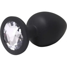 Fantasy Black small butt plug with white crystal